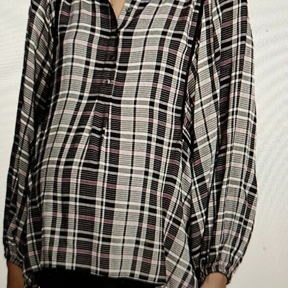 Hatch Maternity The Rose Plaid Flowy Blouse Size 3 - Picture 12 of 12